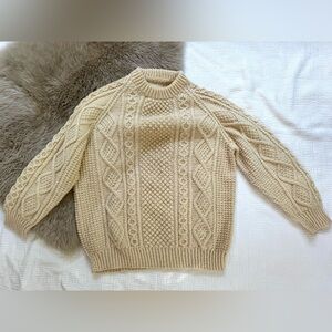 Irish fisherman hand knit sweater XL